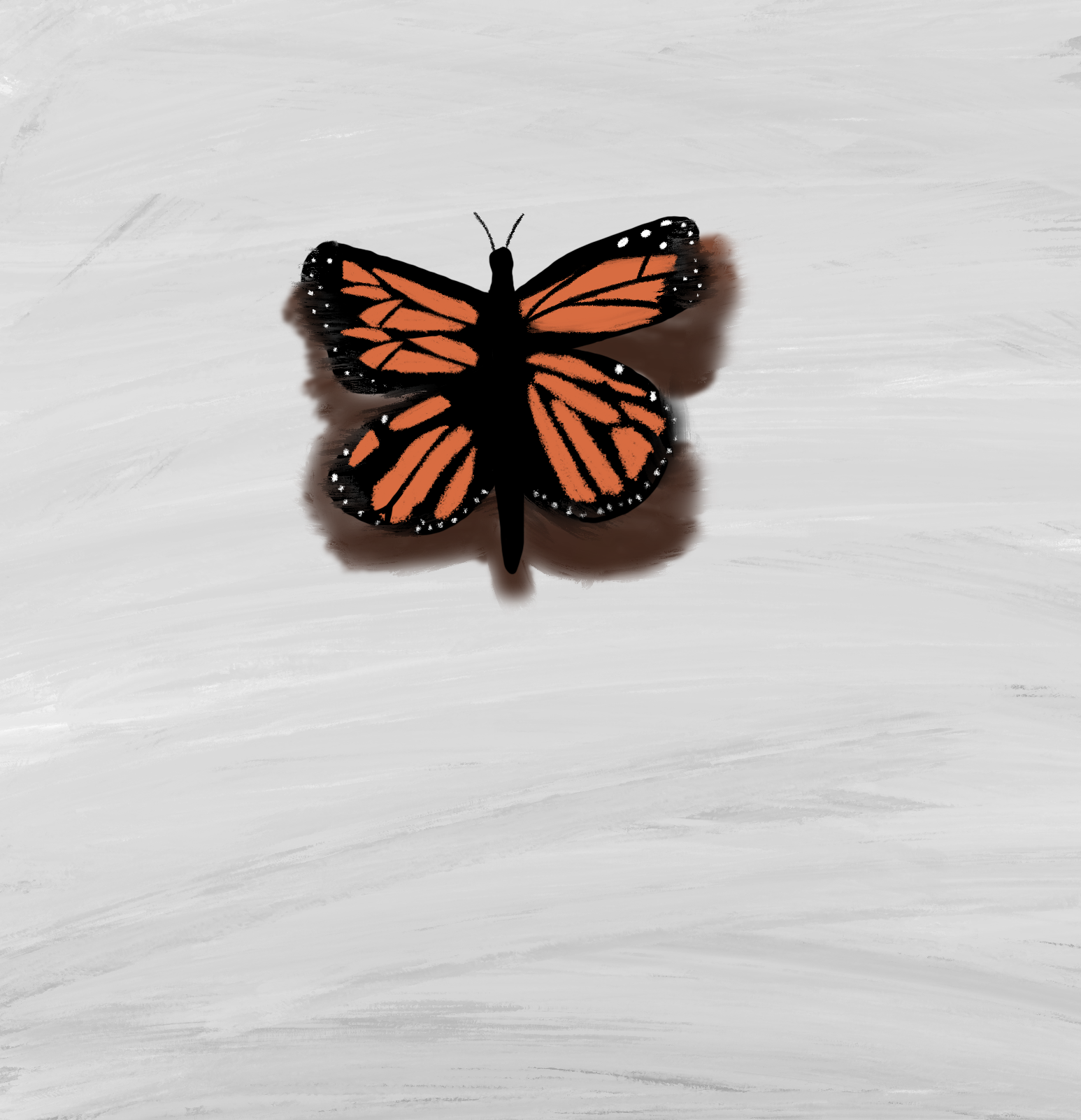 A butterfly painting that looks acrylic but was done digitally